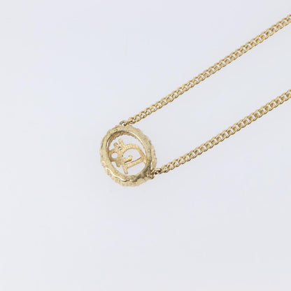 Christian Dior Vintage Logo Pendant Metal, Gold, Metal, Necklace