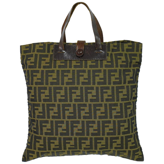 Fendi Convertible Zucca Canvas, Brown, Canvas, Tote Bag