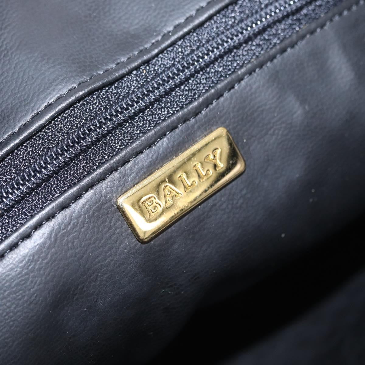 Bally Vintage Chain Quilted Leather, Black, Leather, Shoulder Bag