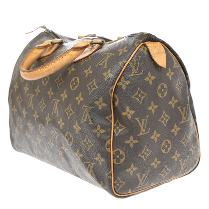 Louis Vuitton Speedy Monogram Canvas, Brown, Leather, Handbag