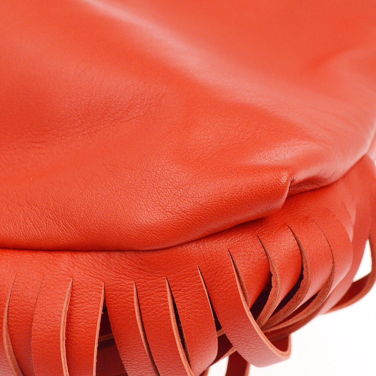 Bottega Veneta The Fringe Leather, Red, Leather, Clutch