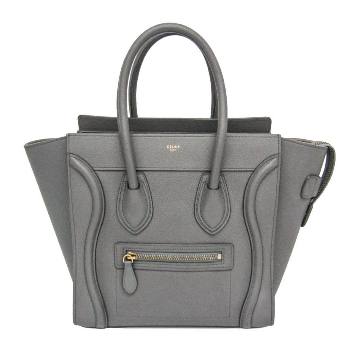 Celine Luggage Smooth Leather, Gray, Leather, Handbag