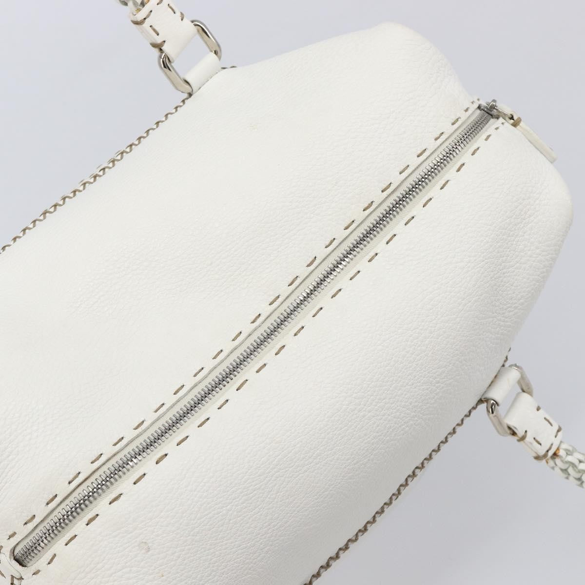 Fendi Selleria 2Bag Leather, White, Leather, Handbag