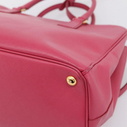 Prada Galleria Double Zip Saffiano Leather, Pink, Leather, Tote Bag
