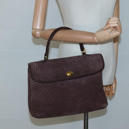 Bally Handbag Quilted Suede, Brown, Suede, Handbag