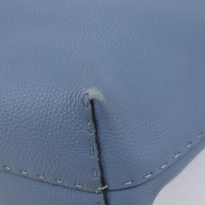 Fendi Selleria Carla Leather, Blue, Leather, Tote Bag