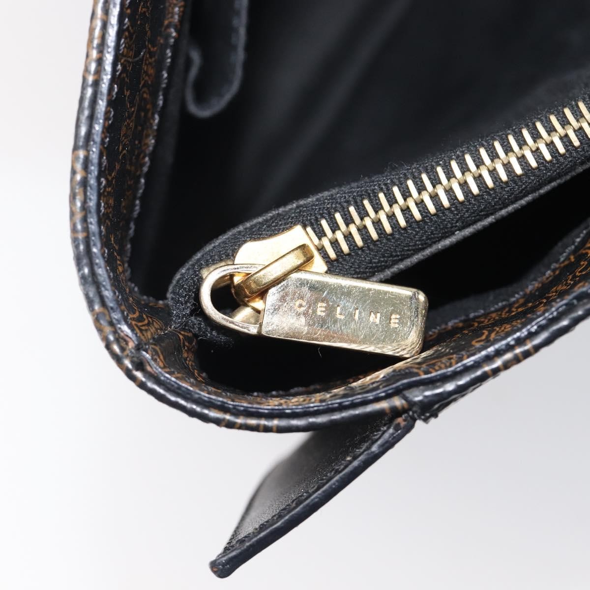 Celine Vintage Macadam Canvas and Leather, Black, Canvas, Handbag