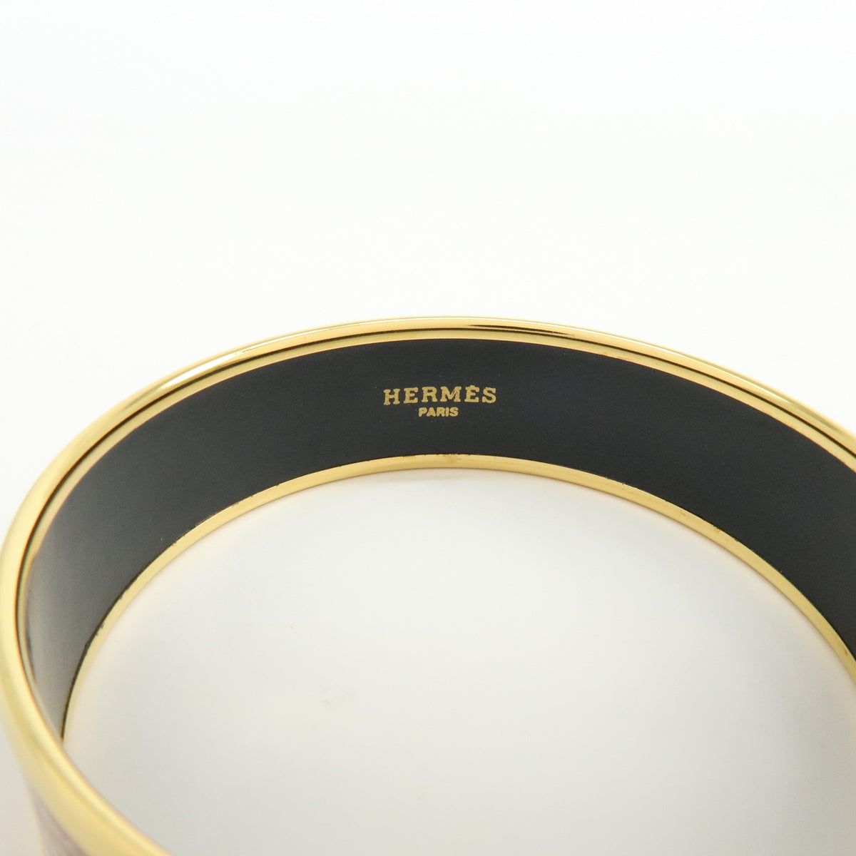 Hermes Caleche Bangle Enamel, Gold, Gold Plated, Bracelet