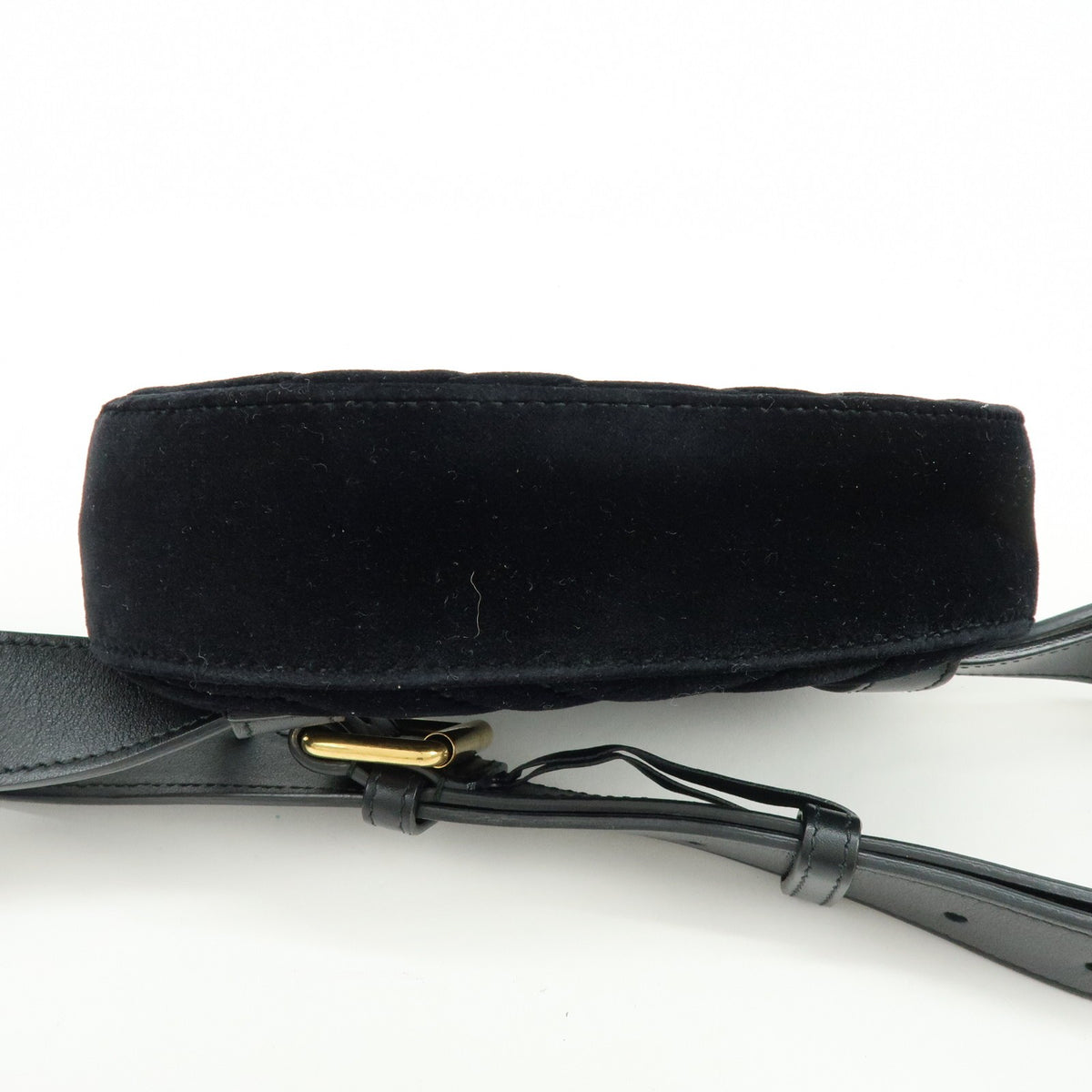 Gucci GG Marmont Belt Embellished Matelasse Velvet, Black, Velvet, Handbag