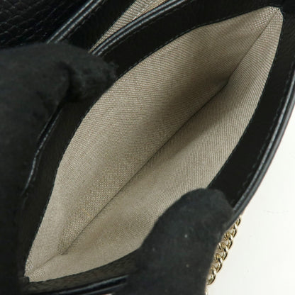 Gucci Interlocking Leather, Black, Leather, Shoulder Bag