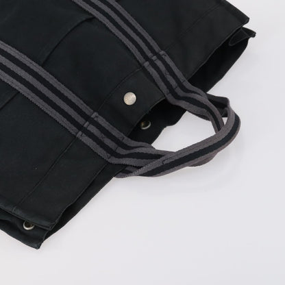Hermes Fourre Tout Tote Canvas, BLACK, CANVAS, Handbag
