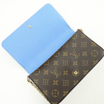 Louis Vuitton Felicie Pochette Limited Edition Vivienne Xmas Monogram Canvas, Brown, Canvas, Clutch