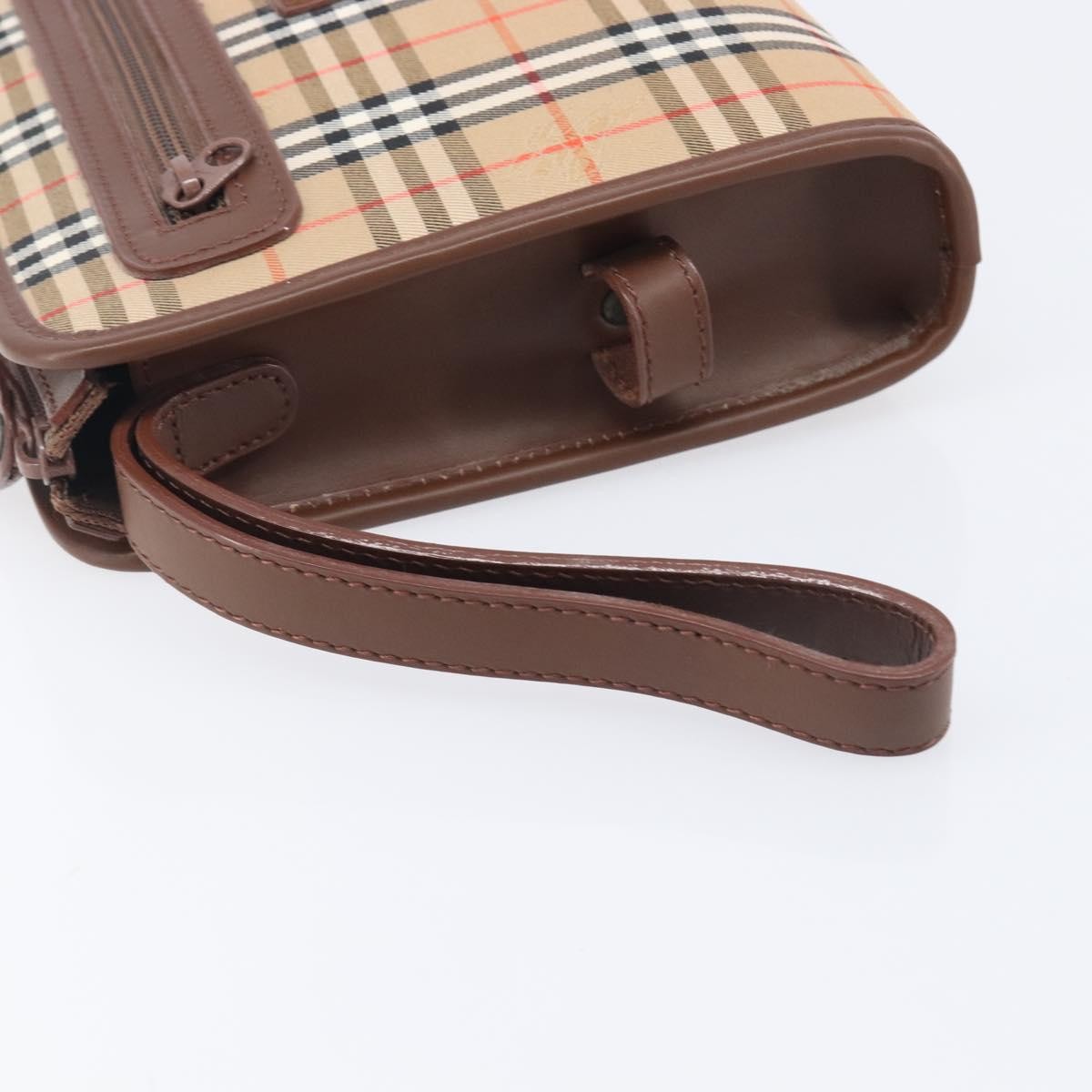 Burberry Nova check Pochette Canvas, Beige, Canvas, Clutch