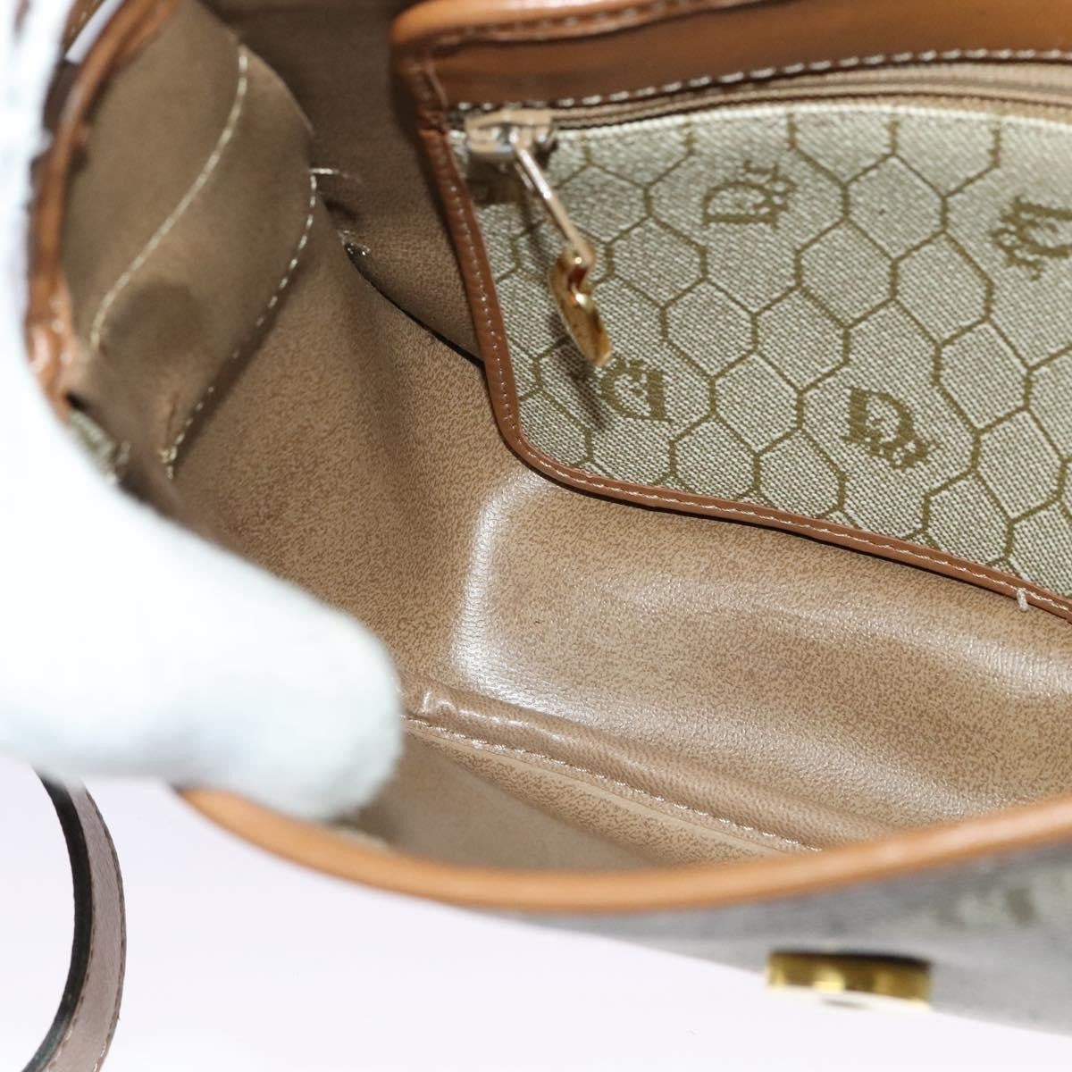 Christian Dior Vintage Honeycomb Canvas, Beige, Canvas, Shoulder Bag