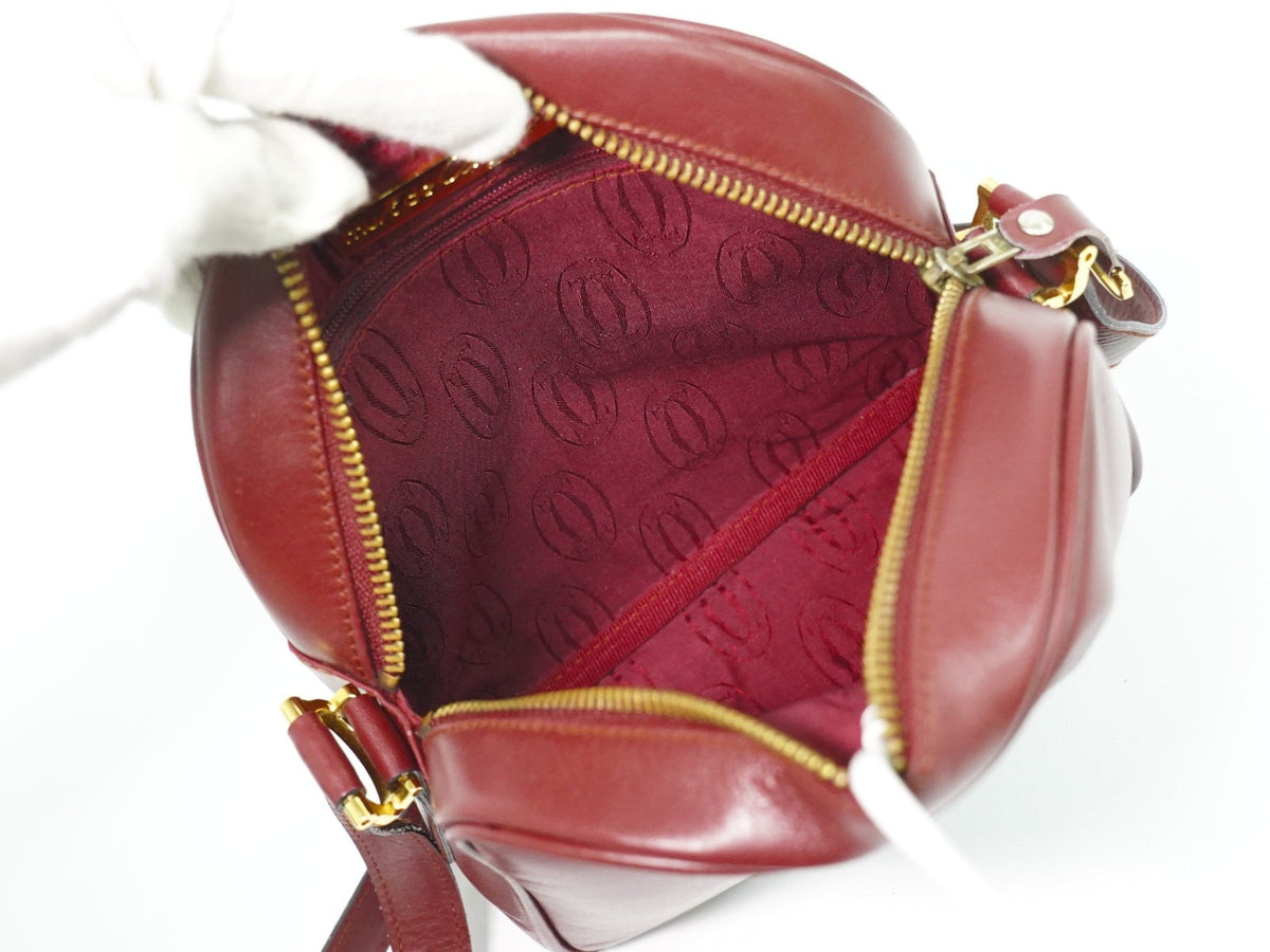 Cartier Must de Cartier Leather, Burgundy, Leather, Shoulder Bag