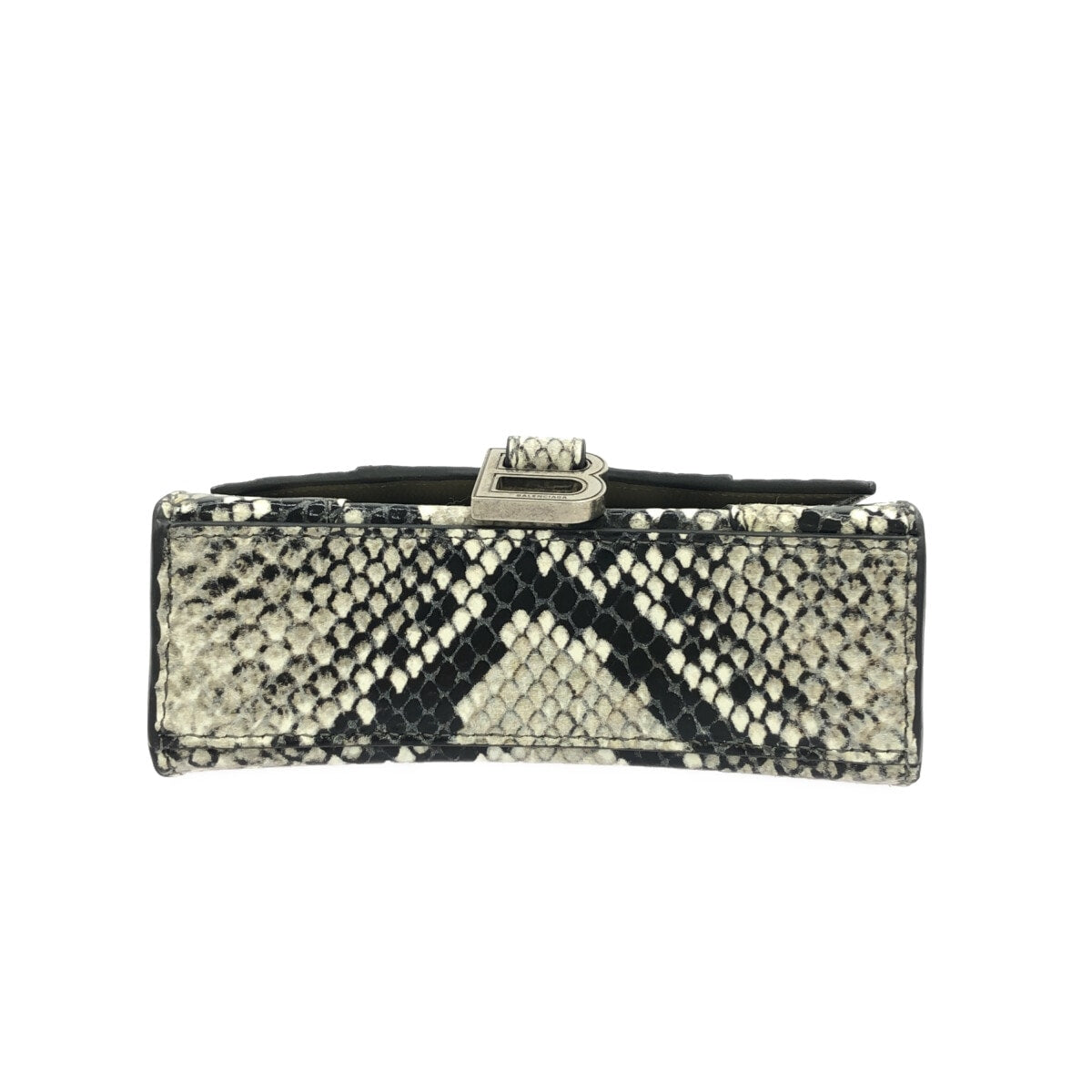 Balenciaga Hourglass Top Handle Leather, Gray, Calfskin, Handbag