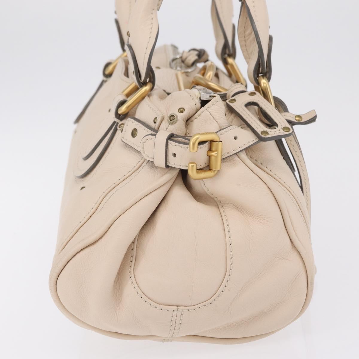 Chloe Paddington Lock Leather, Beige, Leather, Handbag