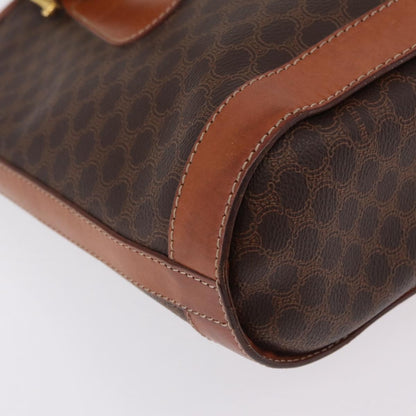 Celine Vintage Macadam Shopper Coated Canvas, Brown, Canvas, Tote Bag
