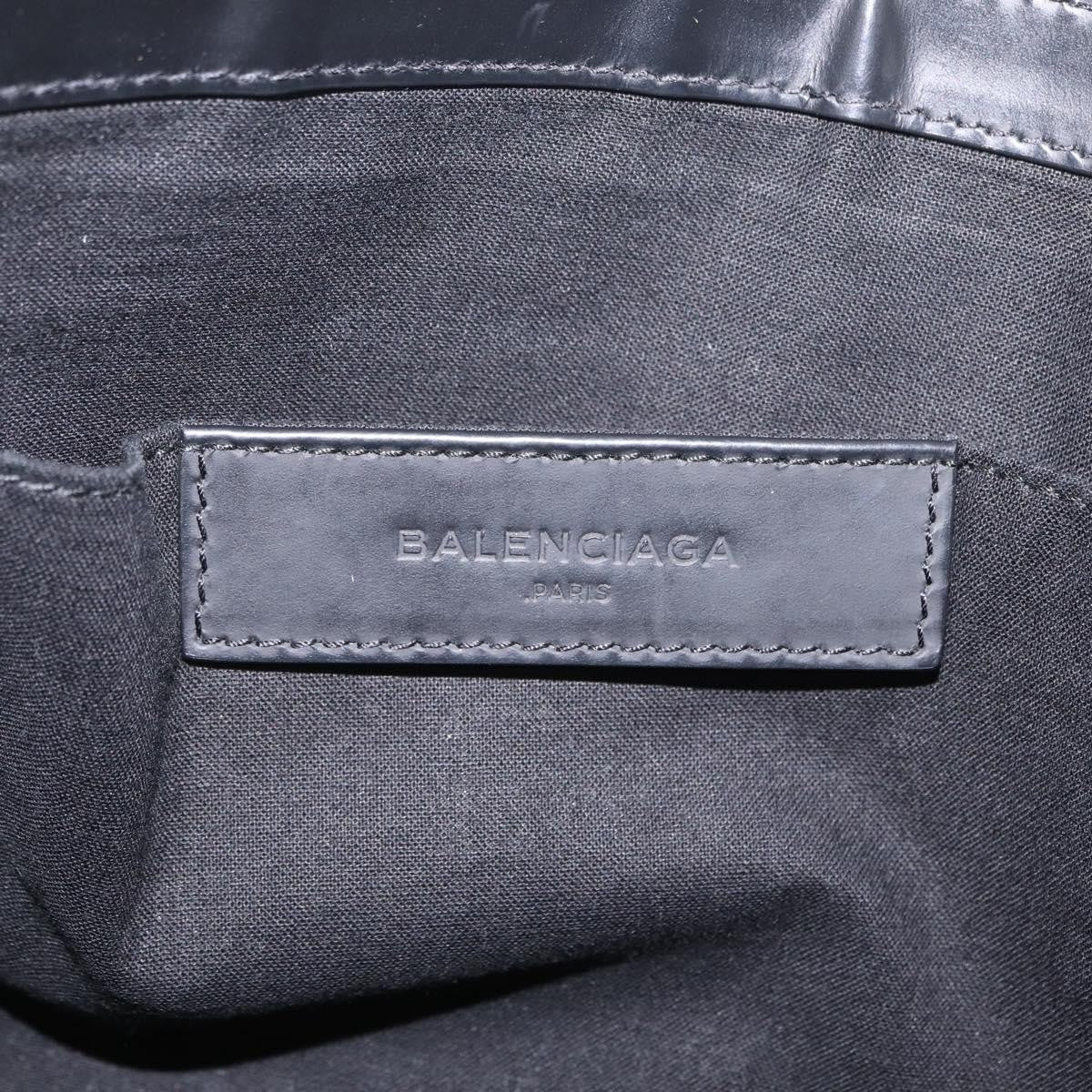 Balenciaga Navy Zip Canvas and Leather, Black, Canvas, Clutch