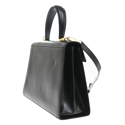 Salvatore Ferragamo Convertible Top Handle Leather, Black, Leather, Handbag