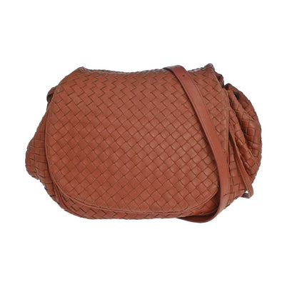 Bottega Veneta Intrecciato Shoulder Leather, Red, Leather, Shoulder Bag