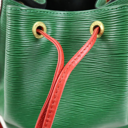 Louis Vuitton Bicolor Petit Noe Epi Leather, Green, Leather, Handbag