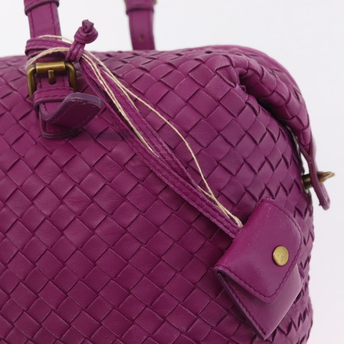 Bottega Veneta New Boston Intrecciato Nappa, Purple, Leather, Handbag