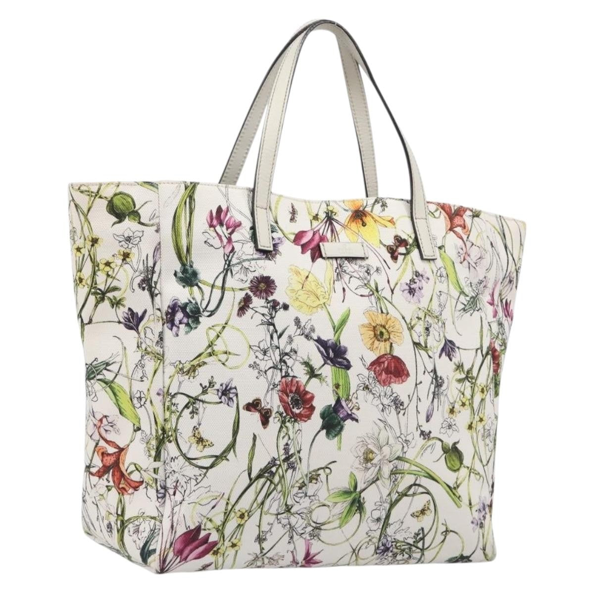 Gucci Open Flora Canvas, Multicolour, Canvas, Tote Bag
