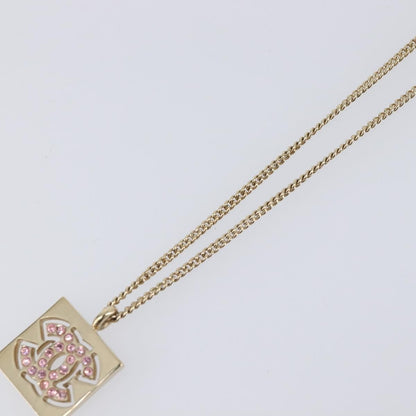 Chanel Square CC Pendant Metal, Gold, Metal, Necklace