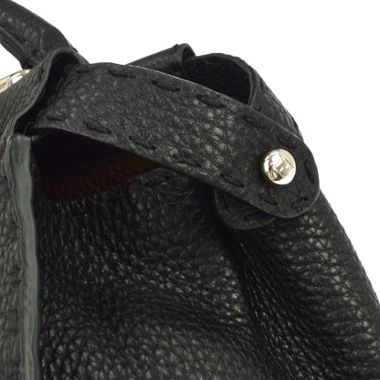 Fendi Selleria Peekaboo Leather, Black, Leather, Handbag