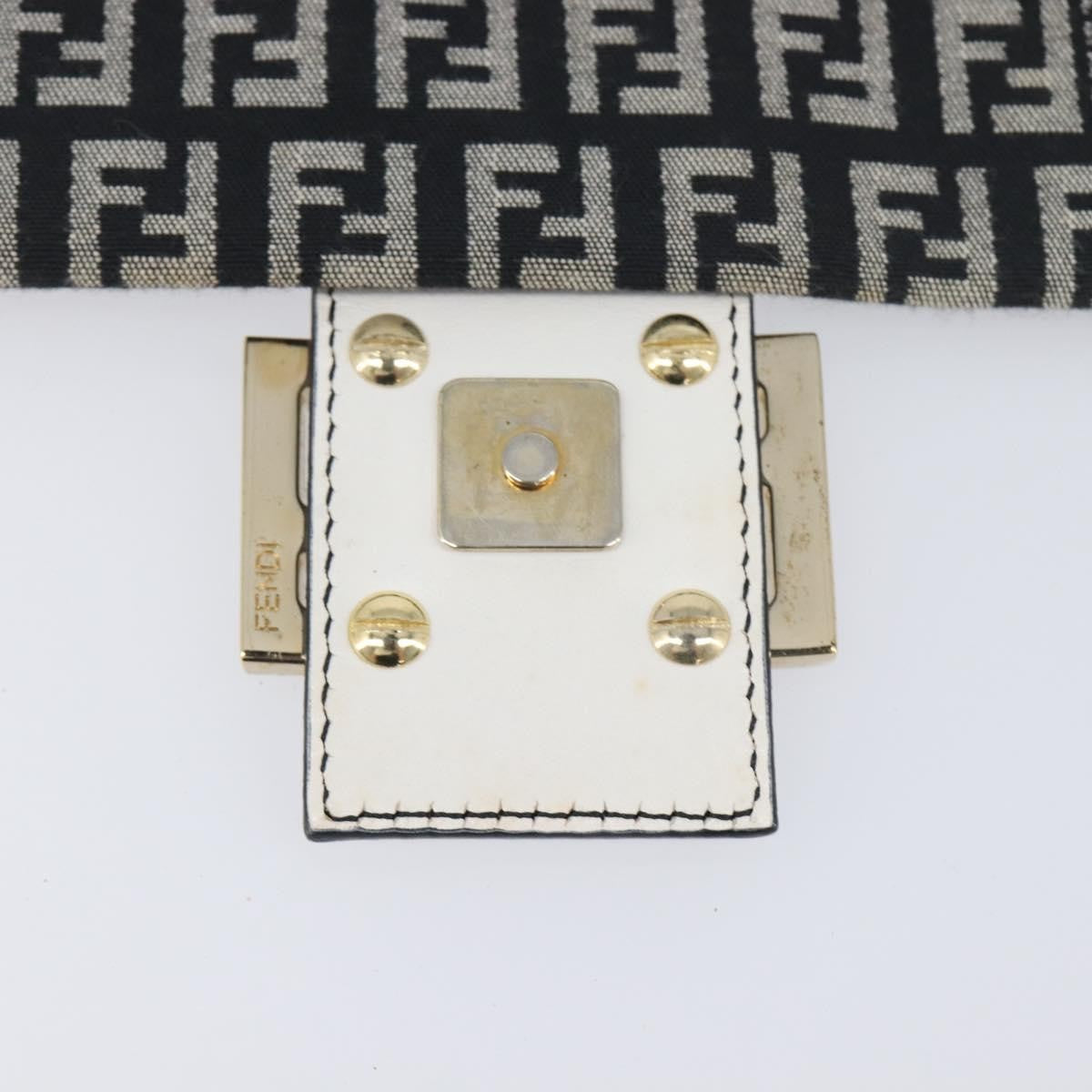 Fendi Vintage Flap Zucchino Canvas, Black, Canvas, Crossbody Bag