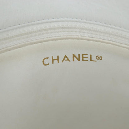 Chanel Shoulder Quilted Leather, White, Leather, Shoulder Bag