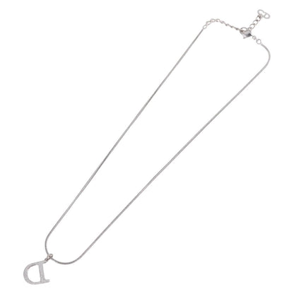 Christian Dior D logo Pendant Metal, Silver, Metal, Necklace