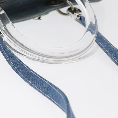 Christian Dior Vintage Lady Dior Bag Cannage Quilt Denim, BLUE, CANVAS, Tote bag