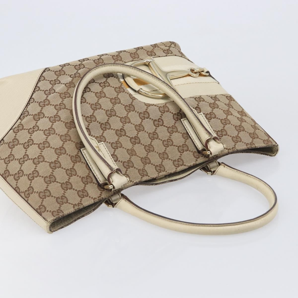 Gucci Horsebit Handle GG Canvas, Beige, Canvas, Tote Bag