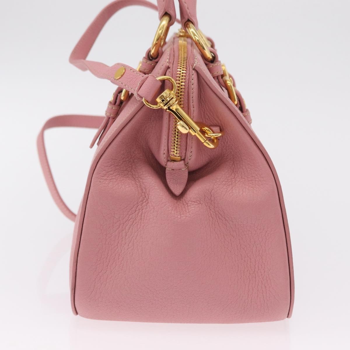 Miu Miu Madras Bowler Leather, Pink, Leather, Handbag