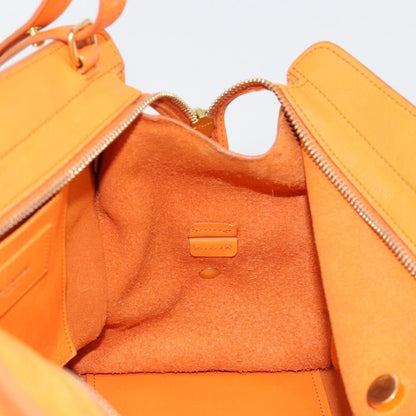 Saint Laurent Classic Y Cabas Leather, Orange, Leather, Tote Bag