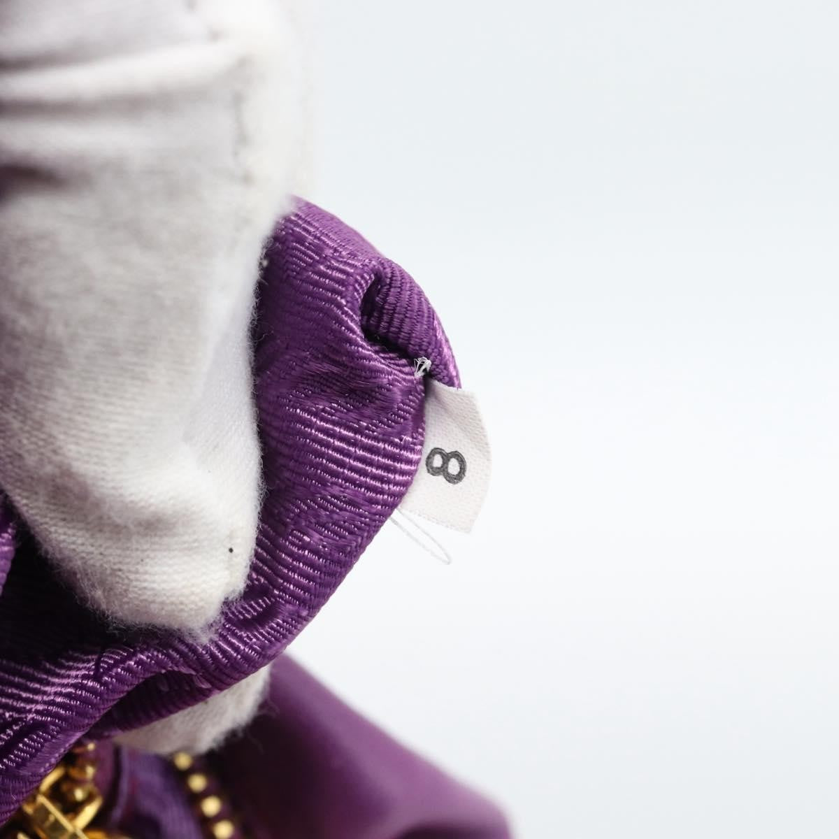 Prada Fold Over Chain Flap Soft Calf, Purple, Leather, Handbag