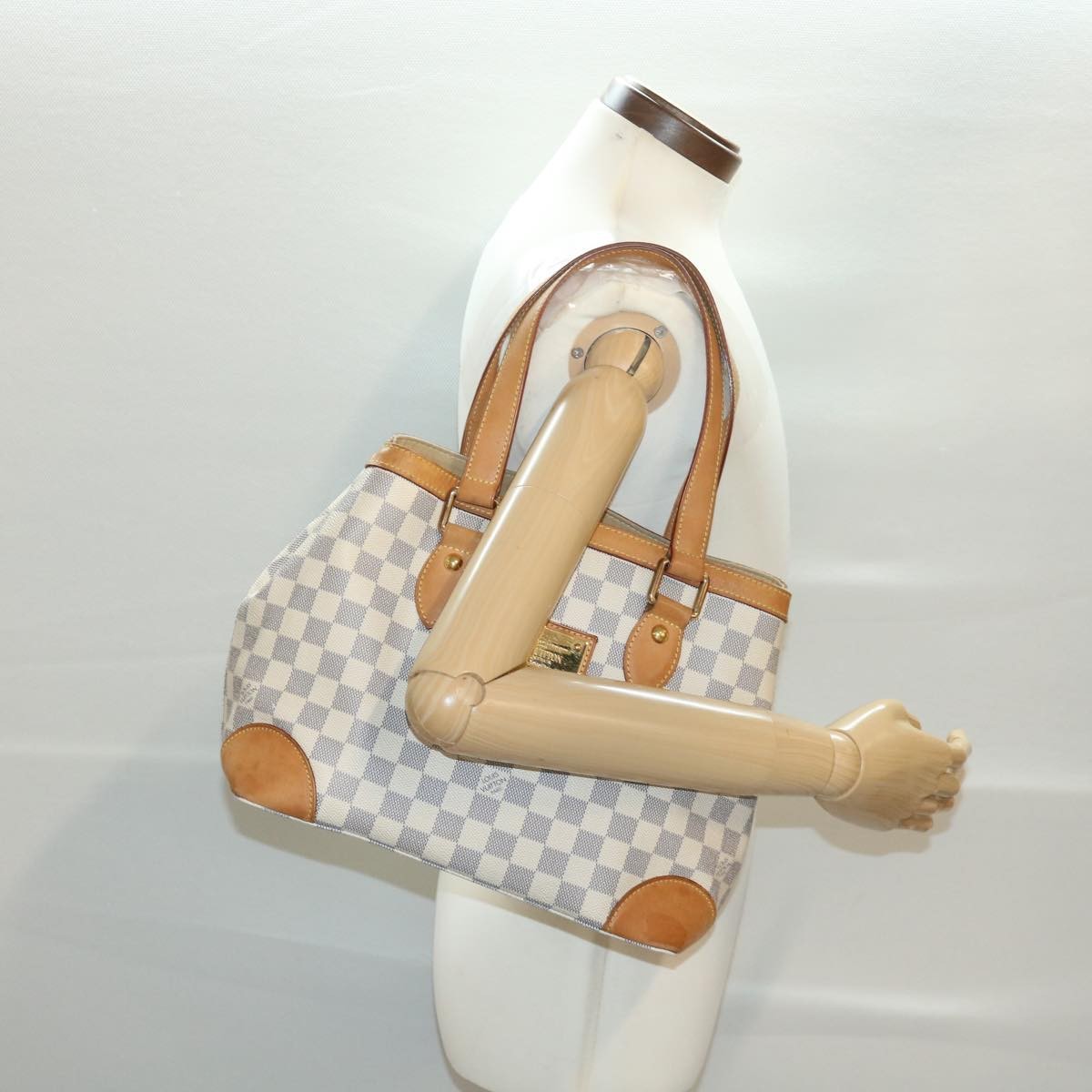 Louis Vuitton Hampstead Damier, White, Canvas, Tote Bag