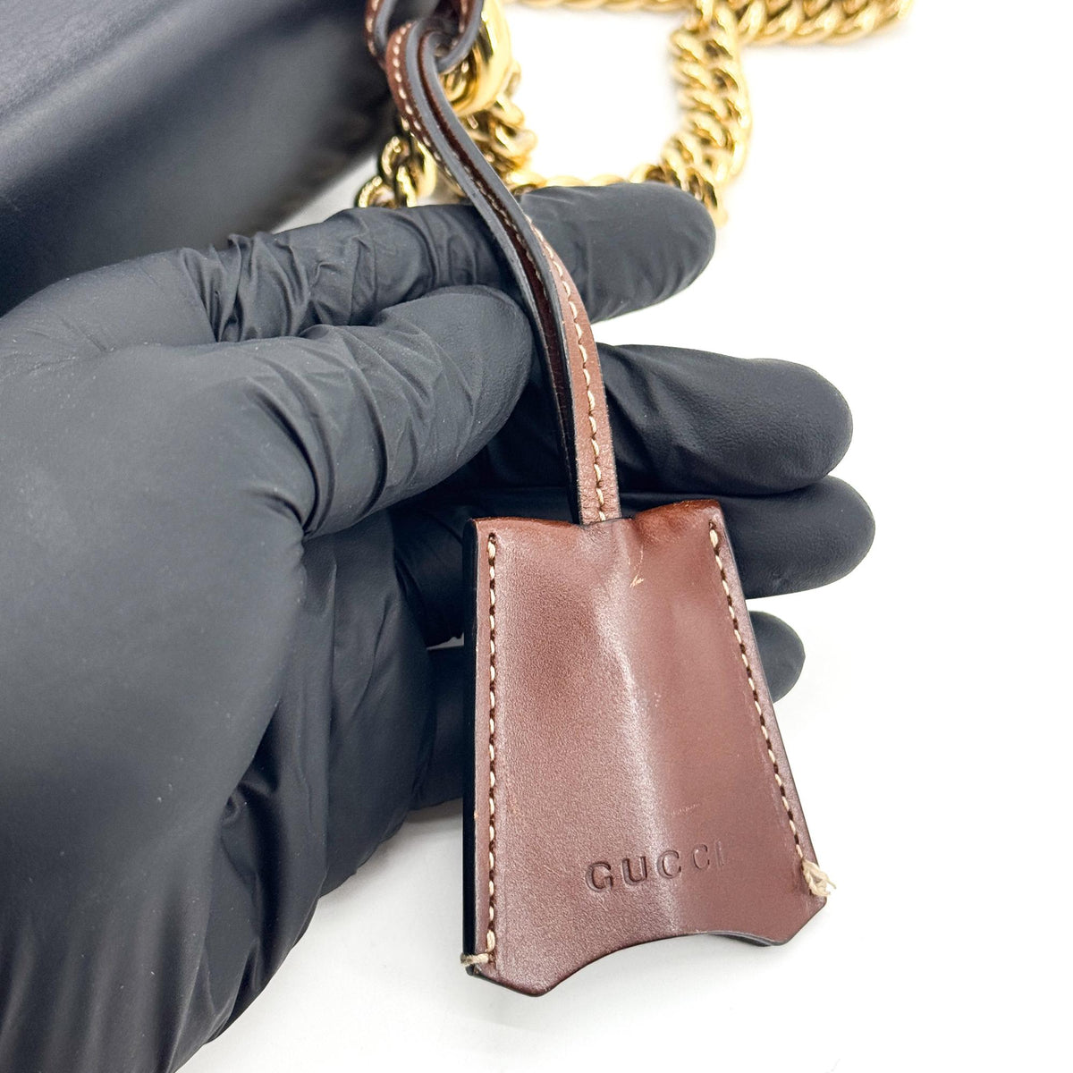Gucci Padlock Top Handle GG Coated Canvas and Leather, Black, Canvas, Handbag