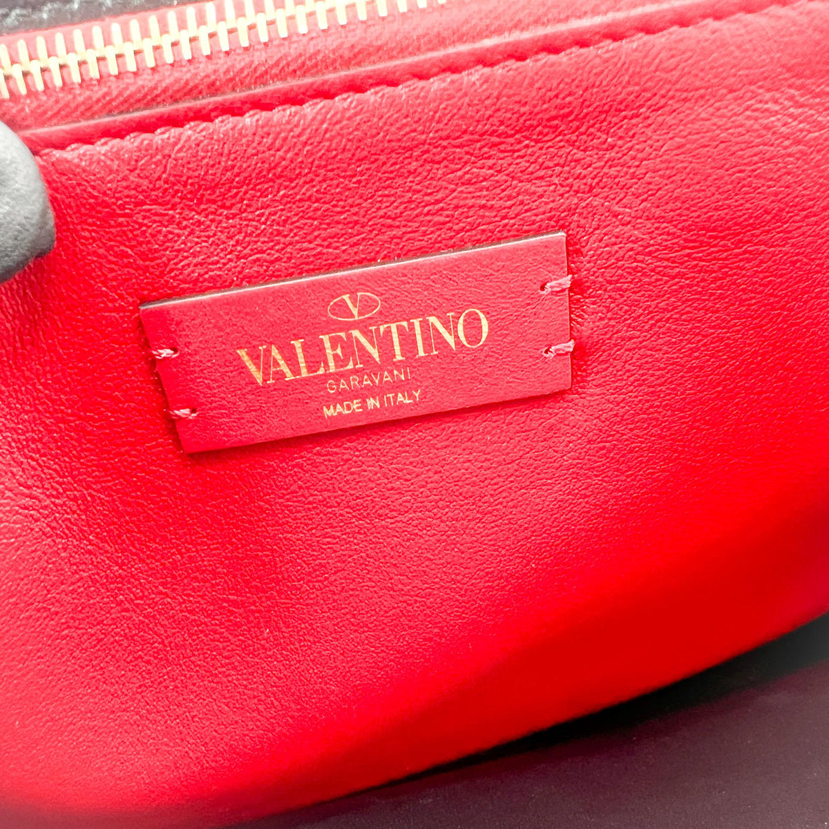 Valentino Garavani VRing Leather, Gray, Calfskin, Shoulder Bag