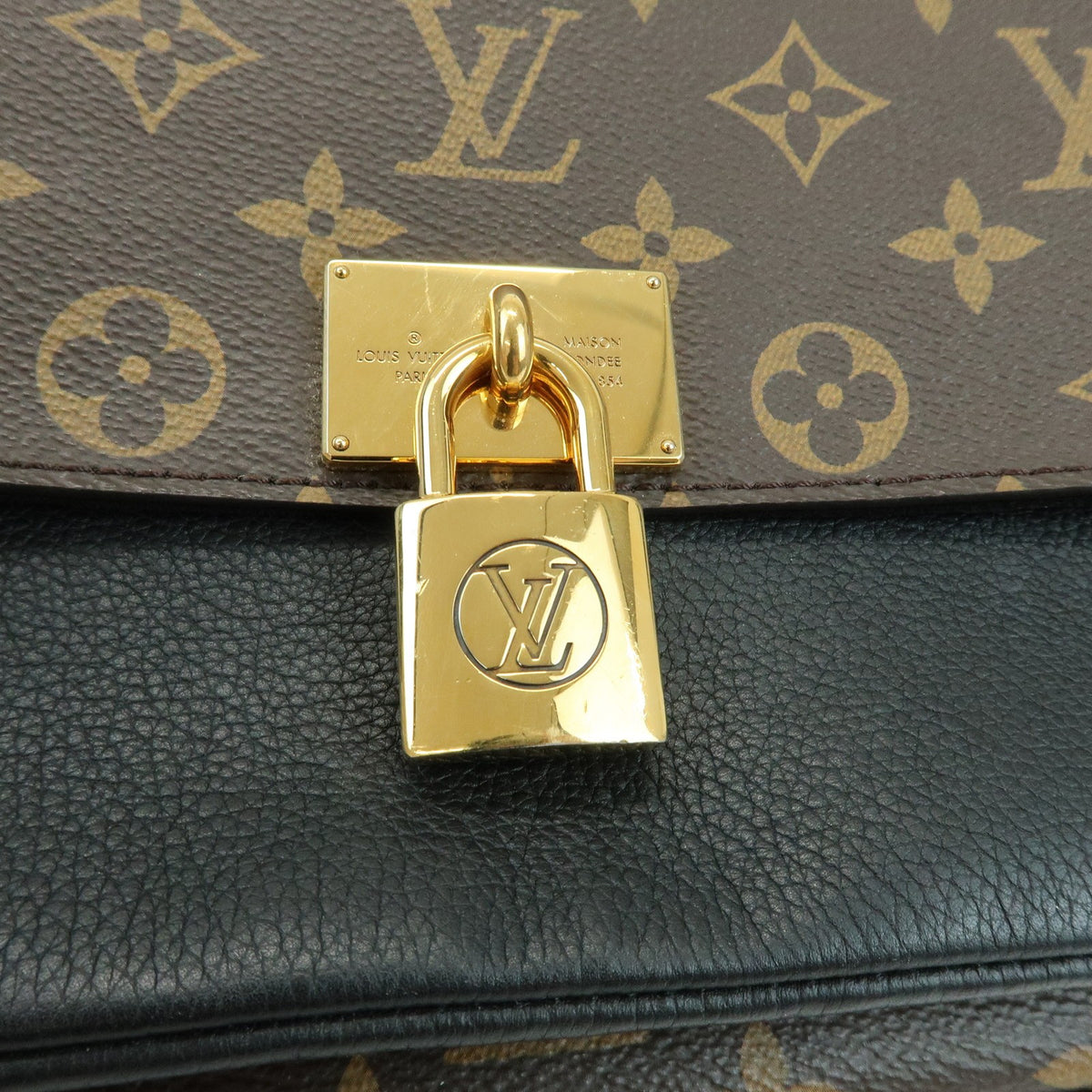 Louis Vuitton Marignan Monogram Canvas with Leather, Brown, Canvas, Handbag
