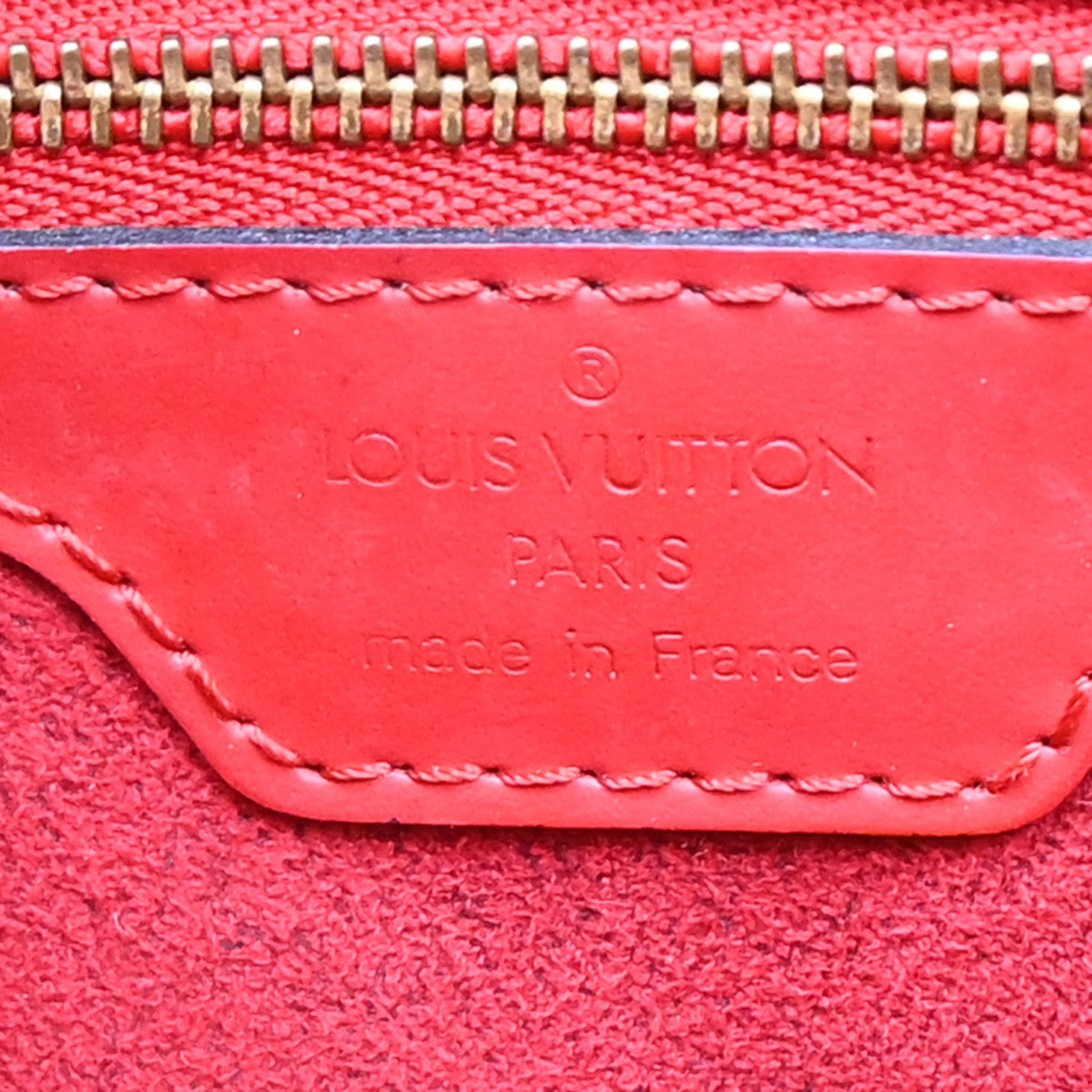 Louis Vuitton Lussac Epi Leather, Red, Leather, Handbag