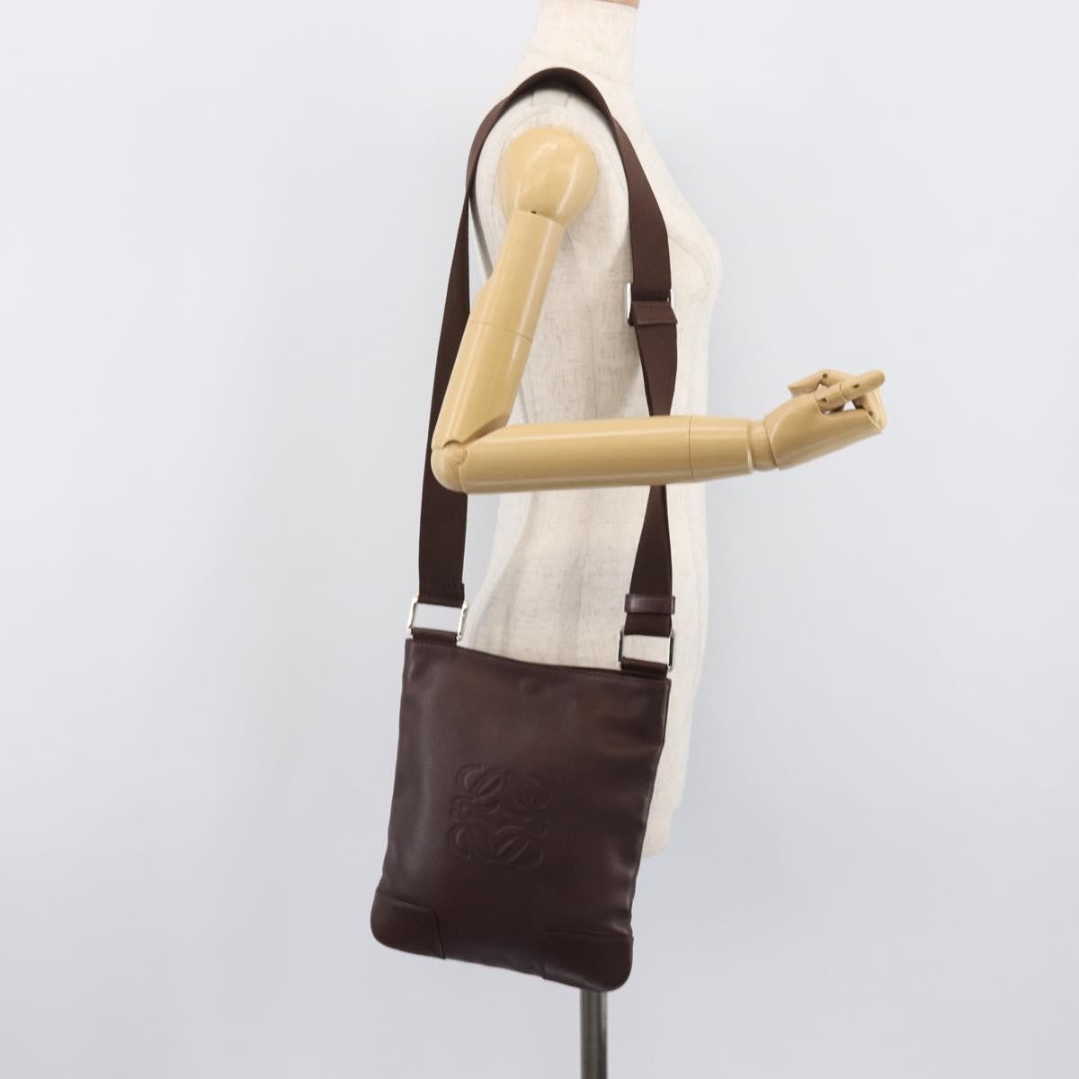Loewe Anagram Leather, Brown, Leather, Shoulder Bag