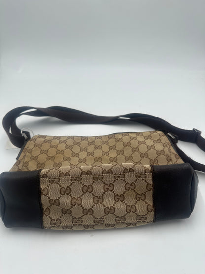 Gucci Front Pocket Messenger Bag GG Canvas, BEIGE, CANVAS, Shoulder bag
