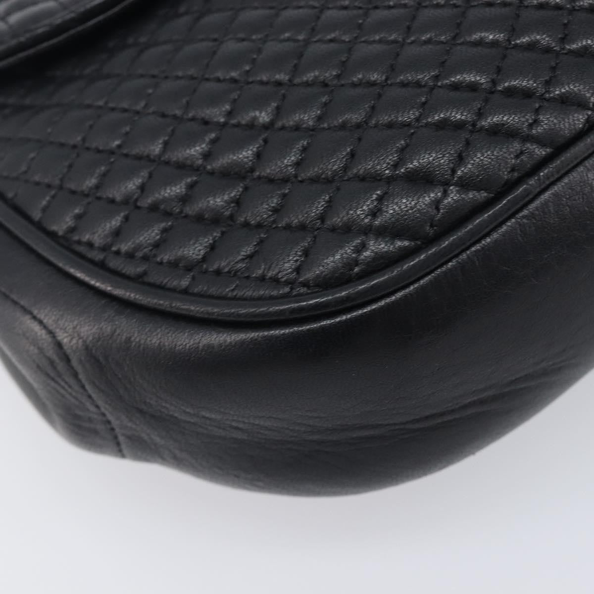 Bally Vintage Quilted Leather, Black, Leather, Shoulder Bag