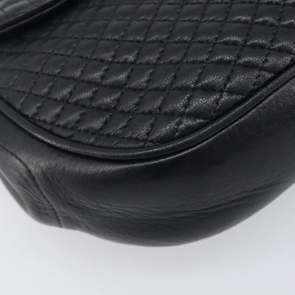 Bally Vintage Quilted Leather, Black, Leather, Shoulder Bag