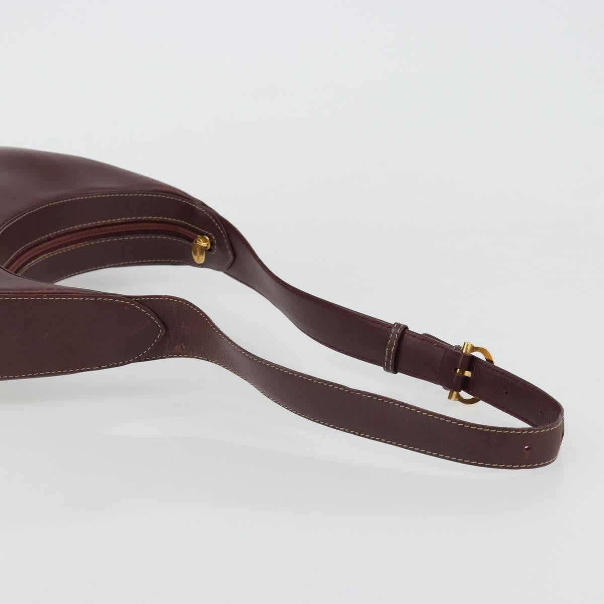 Cartier Vintage must de Cartier Leather, Burgundy, Leather, Shoulder Bag