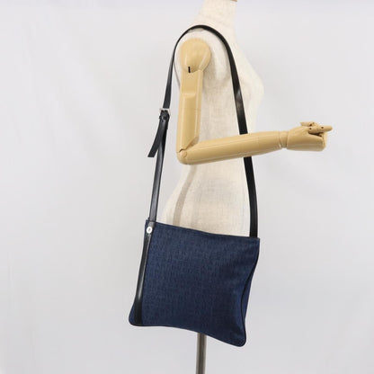 Bvlgari Logomania Canvas with Leather, Blue, Canvas, Shoulder Bag