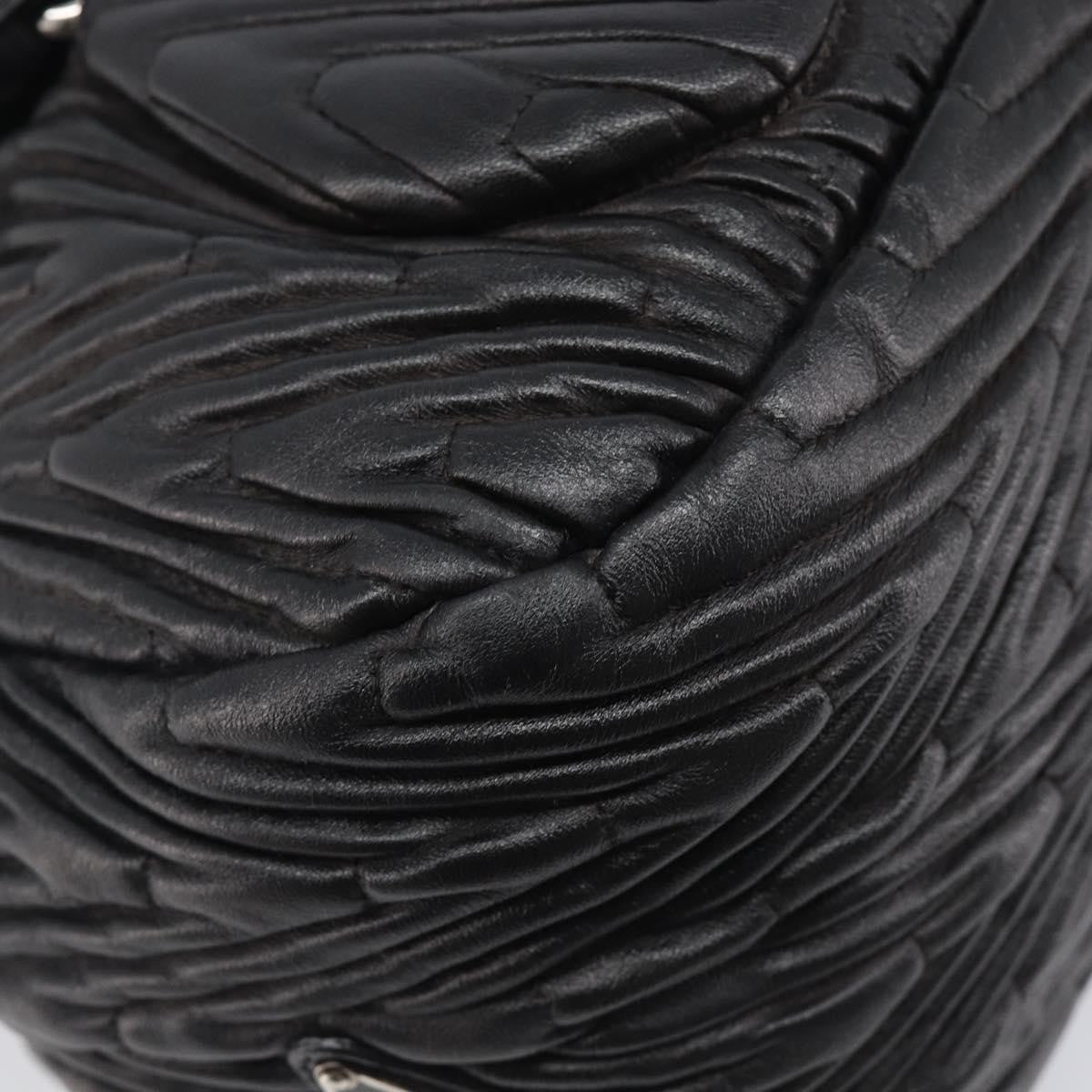 Prada Flap Chevron Nappa, Black, Leather, Shoulder Bag